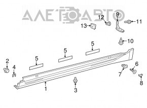 Right threshold Lexus ES300h ES350 13-18