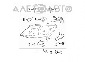 Right front headlight for Toyota Avalon 2005-2007, halogen