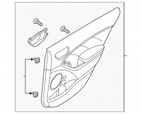 Door trim card rear left Kia Forte 4d 14-16 pre-rest black