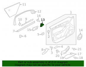 Front right door frame plug Audi Q5 8R 09-17 Bang and Olufsen