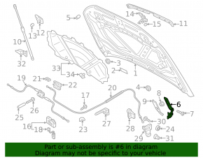 Hood hinge left Audi Q3 8U 15-18