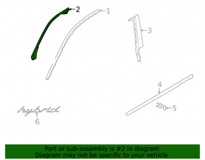 Upper door trim seal front left Porsche Panamera 10-16