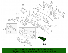 Hyundai Tucson 16-21 black lower passenger footwell trim panel