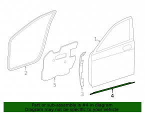 Lower front right door seal Mercedes S-class W222 14-20