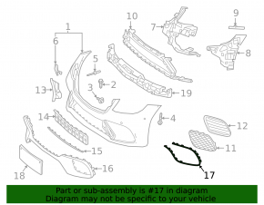Front bumper grille molding left Mercedes S-class W222 63/65 AMG 18-20