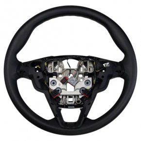 Bare steering wheel Ford Edge 15-18 black rubber, scratches, torn fasteners