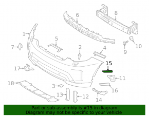 Right front bumper molding for Land Rover Discovery 17-25, gloss black