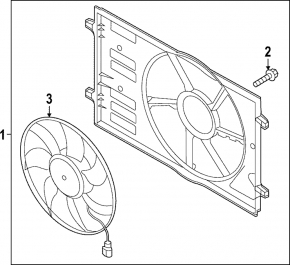 Radiator shroud diffuser assembly for VW Jetta 22-26 1.5T