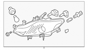 Right front headlight for Nissan Murano z51 2009-2010, halogen, cracks in the glass