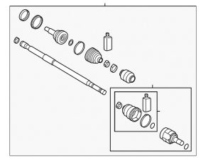 Drive axle shaft front right Kia Forte 4d 16-18 rest 2.0 automatic transmission