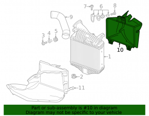 Intercooler deflector, right rear, Audi RS Q8 20-25 4.0