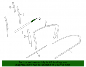 Inner glass seal for rear left door BMW 7 G12 16-22 small, without curtain