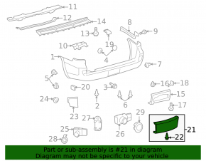 Black lower rear bumper cap for Lexus LX570 08-21