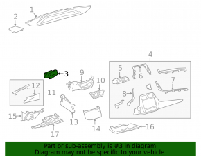 Left dashboard air duct deflector Toyota Prius 50 16-22 black with chrome