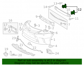 Front bumper reinforcement fang right Toyota Prius V 12-14 dorest