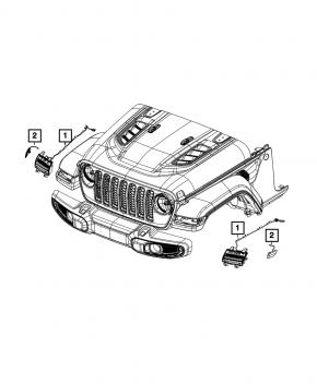 Front right turn signal for Jeep Wrangler 18-25 Sport