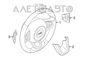Bare steering wheel Jeep Renegade 15 - black leather, chemo finish