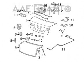 Trunk lid bumper left Honda Accord 23-