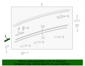 Front left roof trim for Lexus RX 16-22 without sunroof, for roof rails, graphite