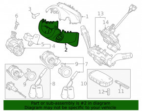 Steering column frame Kia Niro 23- complete, for Start-stop, black