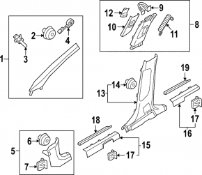 Kia Sportage 23-26 black inner rear right door sill plate