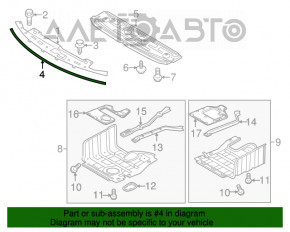 Front bumper seal rubber upper Kia Optima 11-16 usa