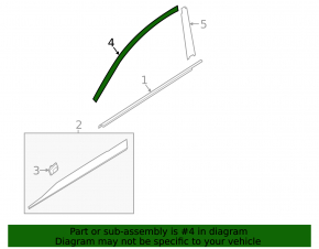 Upper door molding front left Hyundai Kona 18-23