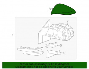 Upper cover of the left side mirror Toyota Rav4 17-18 for the turn signal, silver
