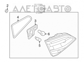 Lamp inner trunk lid right Audi A4 B8 13-16 rest sedan lamp