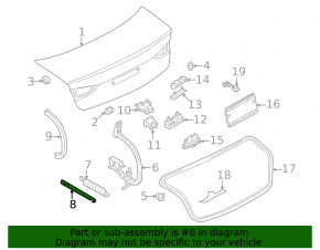 Audi A3 22-26 trunk lid shock absorber