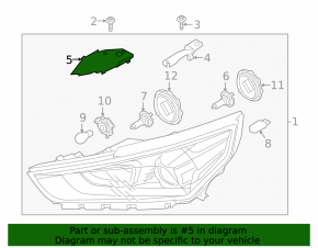 Upper right headlight trim for Hyundai Ioniq 17-22 halogen