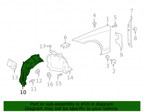 Front right mudguard liner, front part, Mercedes CLS-class C257 19-23