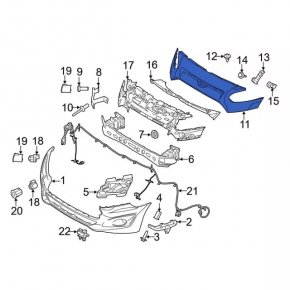 Ford Transit Connect MK2 13-18 Front Bumper Upper Trim