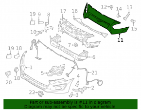 Ford Transit Connect MK2 13-18 Front Bumper Upper Trim
