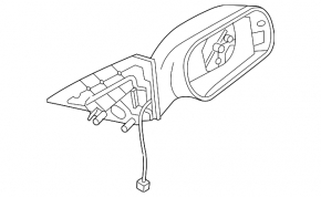 Left side mirror assembly for Mazda6 2003-2008, 3 pins, white