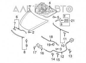 Support bonnet stop Mazda6 09-13