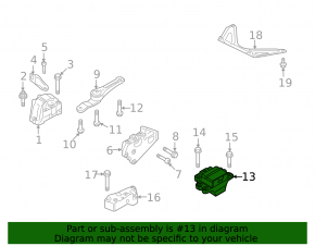 Engine mount left VW Passat b7 12-15 USA 3.6