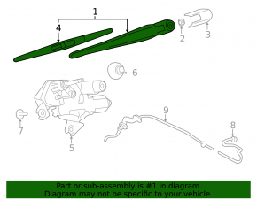 Rear wiper arm Nissan Leaf 18-