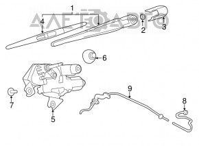 Rear wiper arm Nissan Leaf 18-