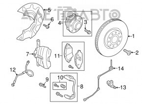 Front right caliper assembly VW Atlas 18-24