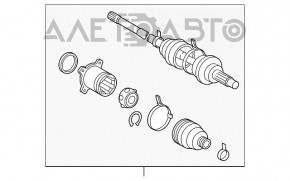 Drive axle shaft rear left Lexus RX450h 16-22