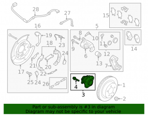 Rear left hub Nissan Leaf 18-