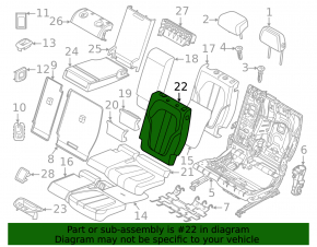 BMW X7 G07 19-22 leather, black seat upholstery, 2nd row, upper left