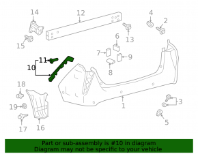 Rear bumper mount left Toyota Prius 50 16-18