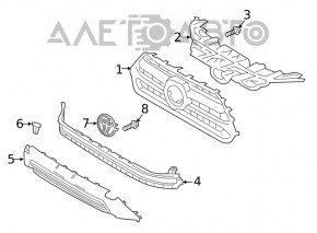 Toyota Rav4 19-24 grille for parking sensors and camera
