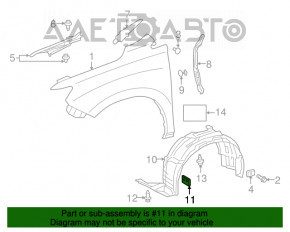 Mudguard front fender liner left Lexus RX350 RX450h 10-15