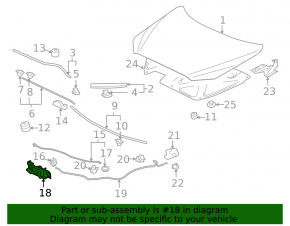 Mitsubishi Lancer 10-17 hood lock without sensor