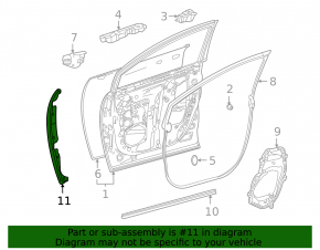 Door seal side front left Toyota Sienna 21-25 front