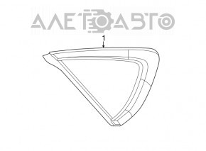 Fixed glass rear right window Chrysler 200 15-17 chrome