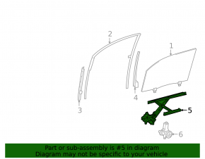 Front left window lifter with motor for Toyota Highlander 2014-2019